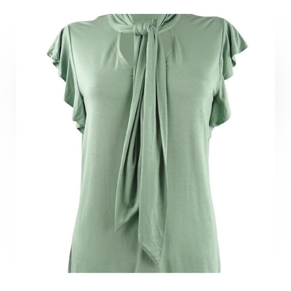 Lauren Ralph Lauren Tops - Lauren Ralph Lauren Sage Green Tie Neck Blouse
